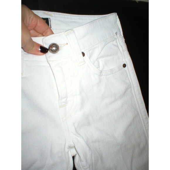 New NWT Designer Hollywood Trading Company White Jeans Womens Flare 25 Mid HTC - Picture 4 of 7